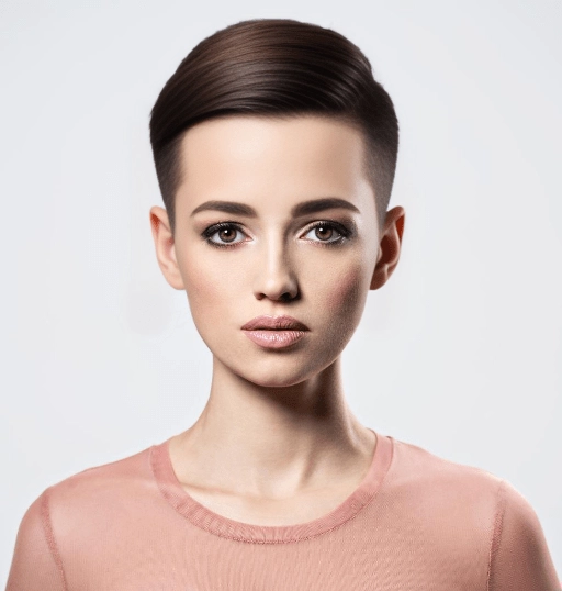 Side Part Comb-Over Hairstyle With High Fade hair