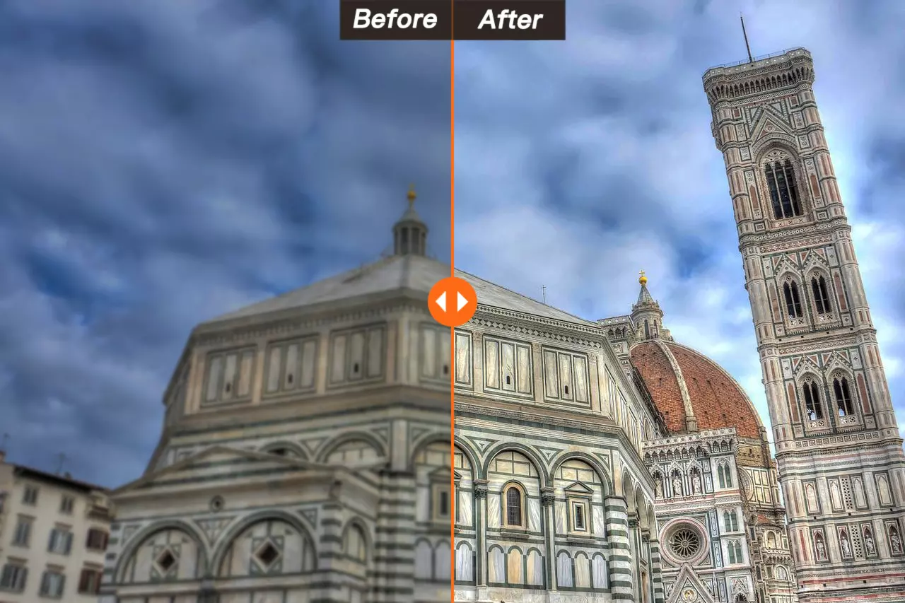 Images before and after enhancement