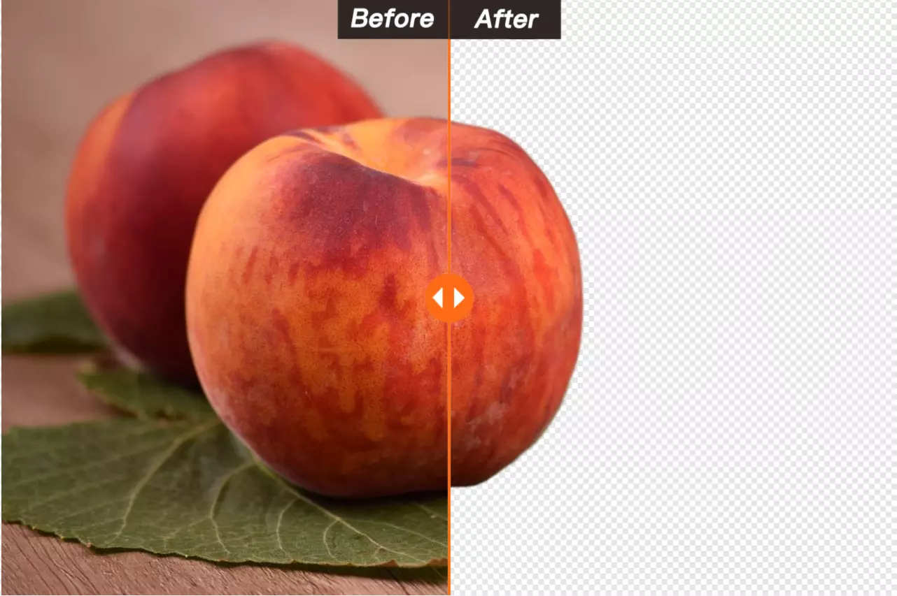 Comparación del antes y el después de la eliminación del fondo de la imagen