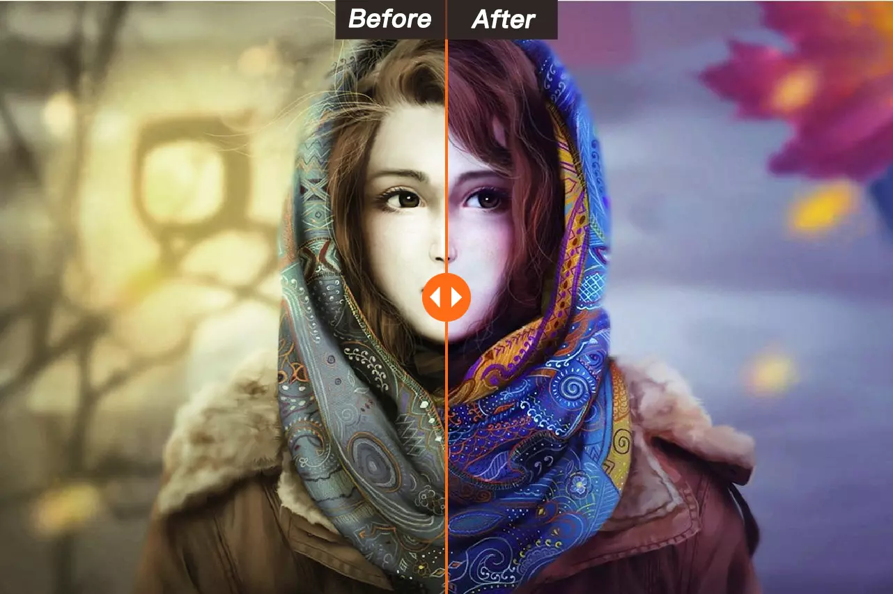 Imágenes antes y después de la mejora