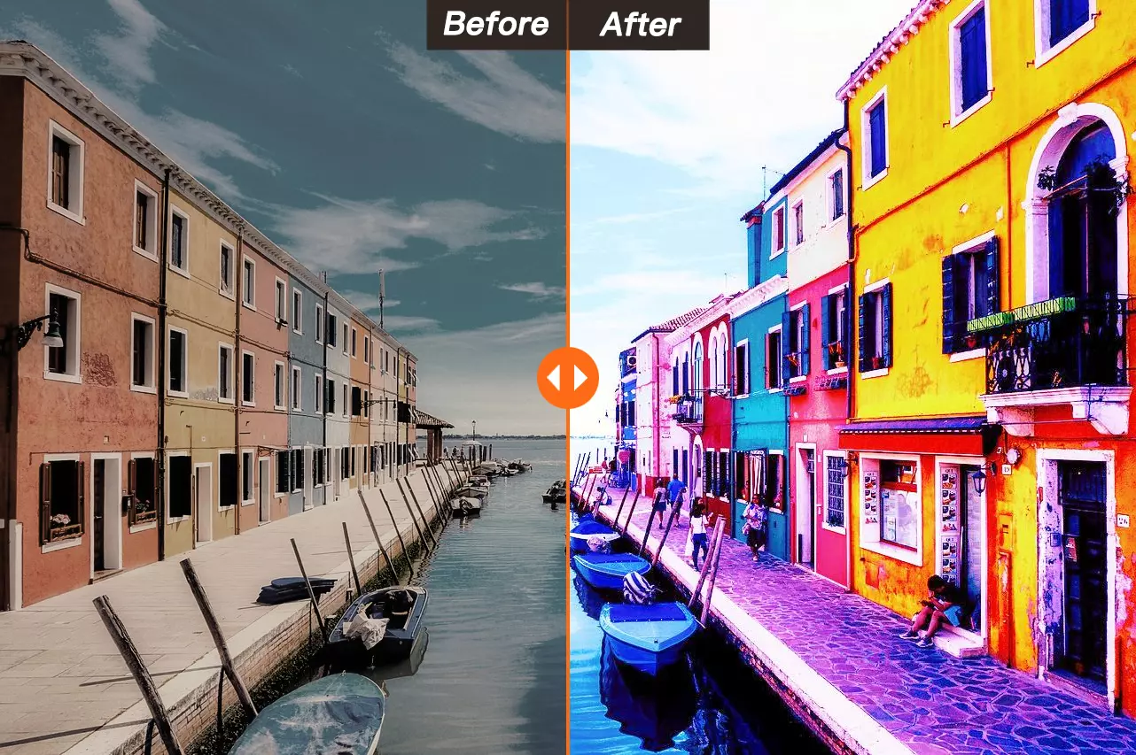 Изображения до и после улучшения