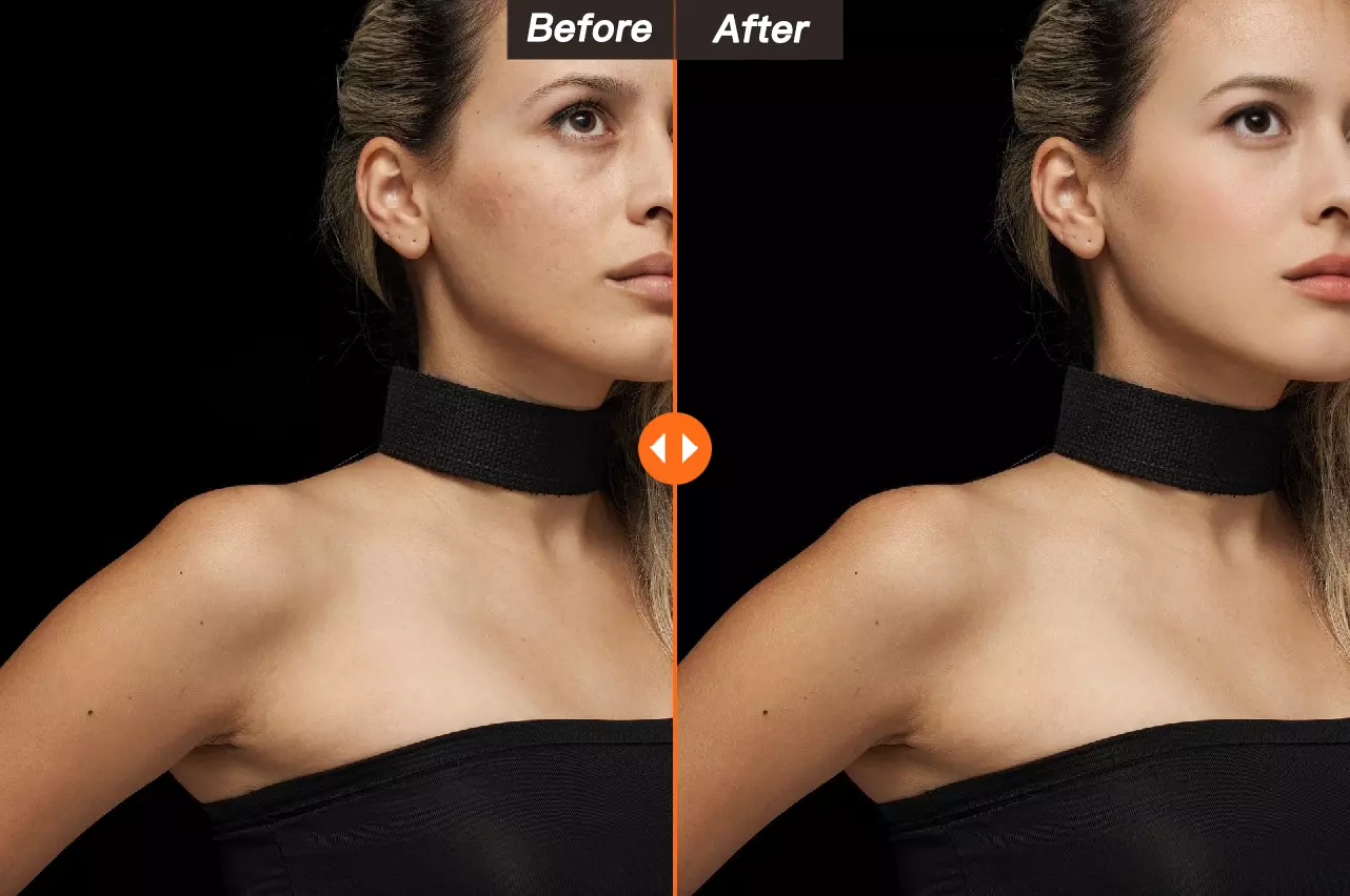 Эффект ретуширования лица на фото