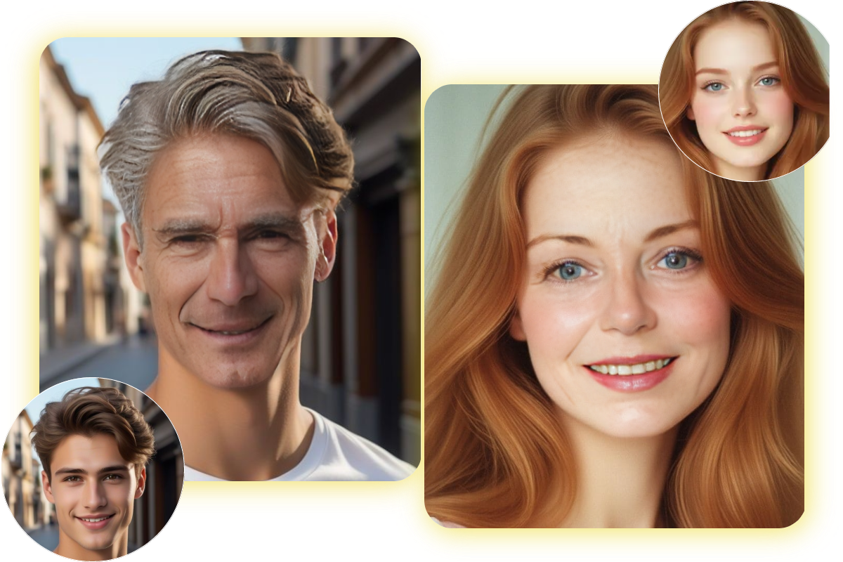 Before and after ai age up image showing aging effect