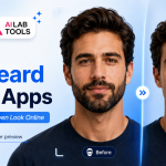 Best no beard filter app preview with AI beard remover before and after clean-shaven look