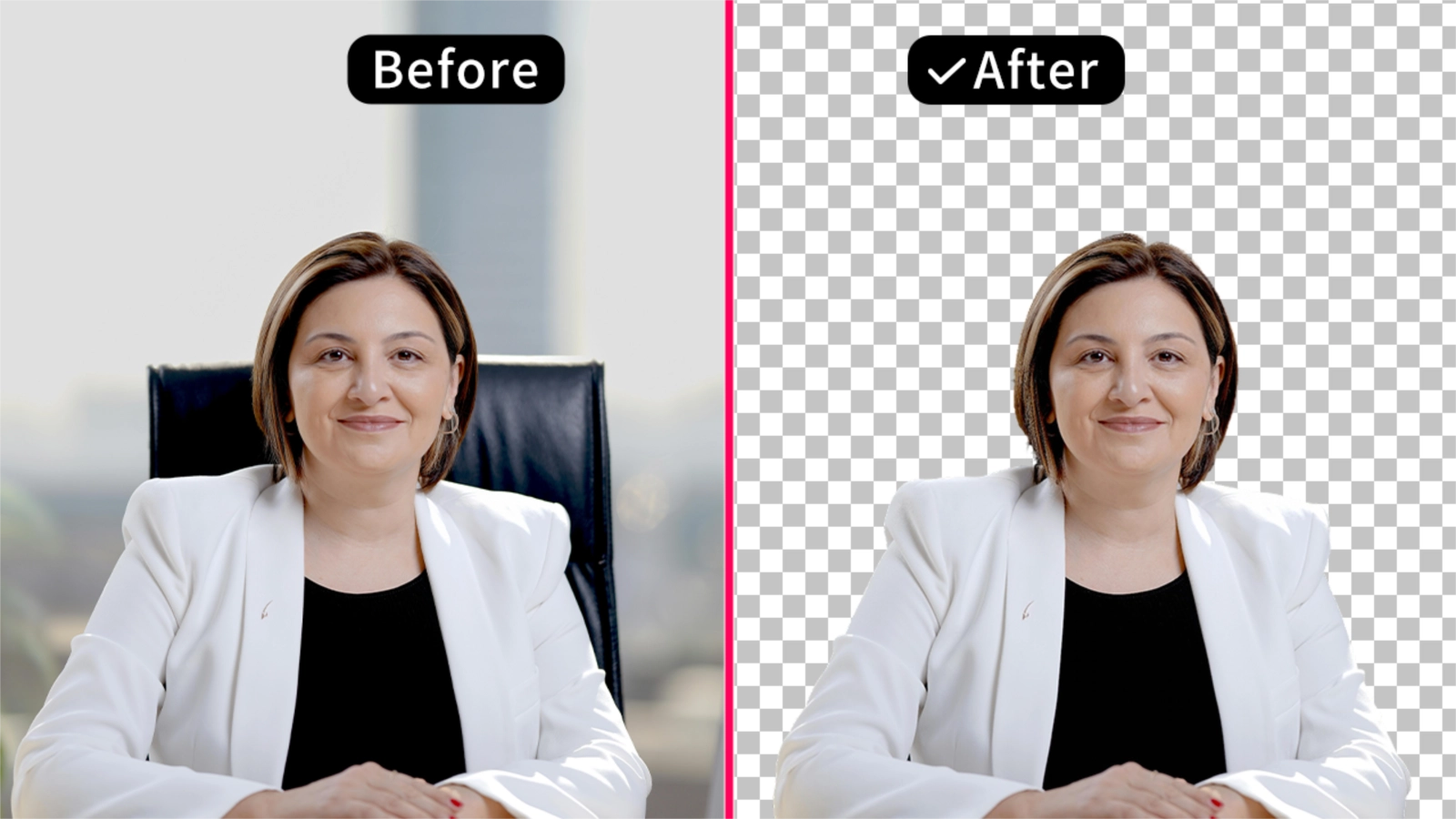 Remove backgrounds or cut out individual portraits for human images