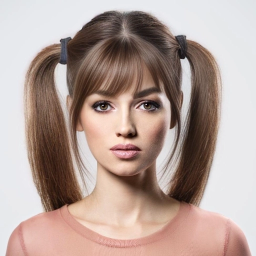 Image de coiffure avec longues couettes