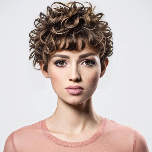 Image of Short Curly Pixie hairstyle