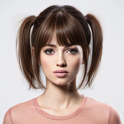 Image de coiffure avec petites couettes