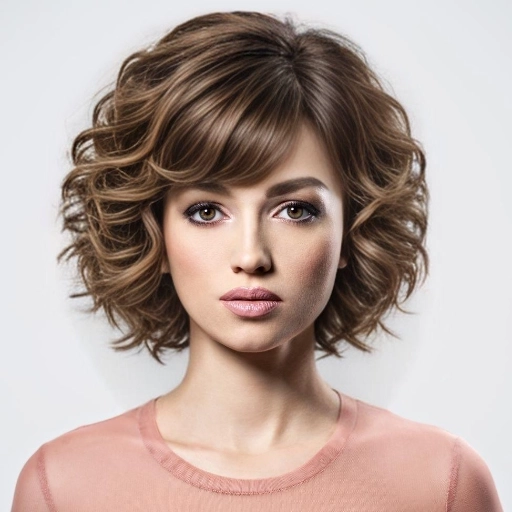 Image of Stacked Curls In Short Bob hairstyle