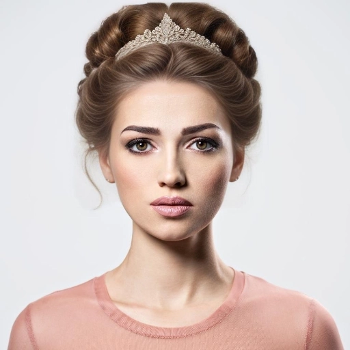 Image de coiffure en chignon haut