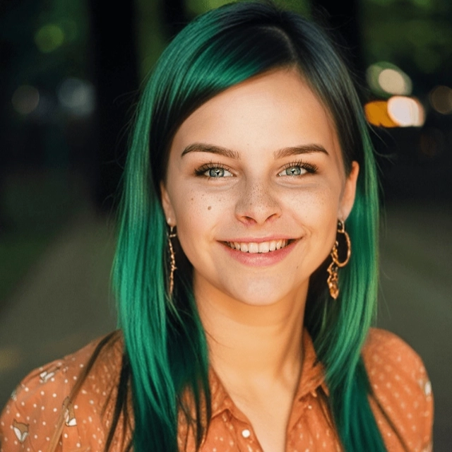 Couleur de cheveux vert foncé