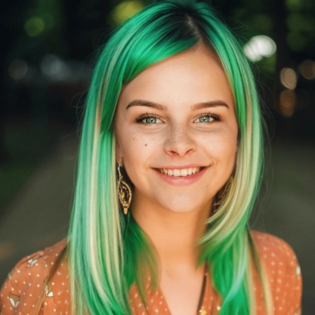 Couleur de cheveux verte